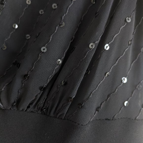 Evan Picone V Neck Night Black Dress 10P - Picture 4 of 8